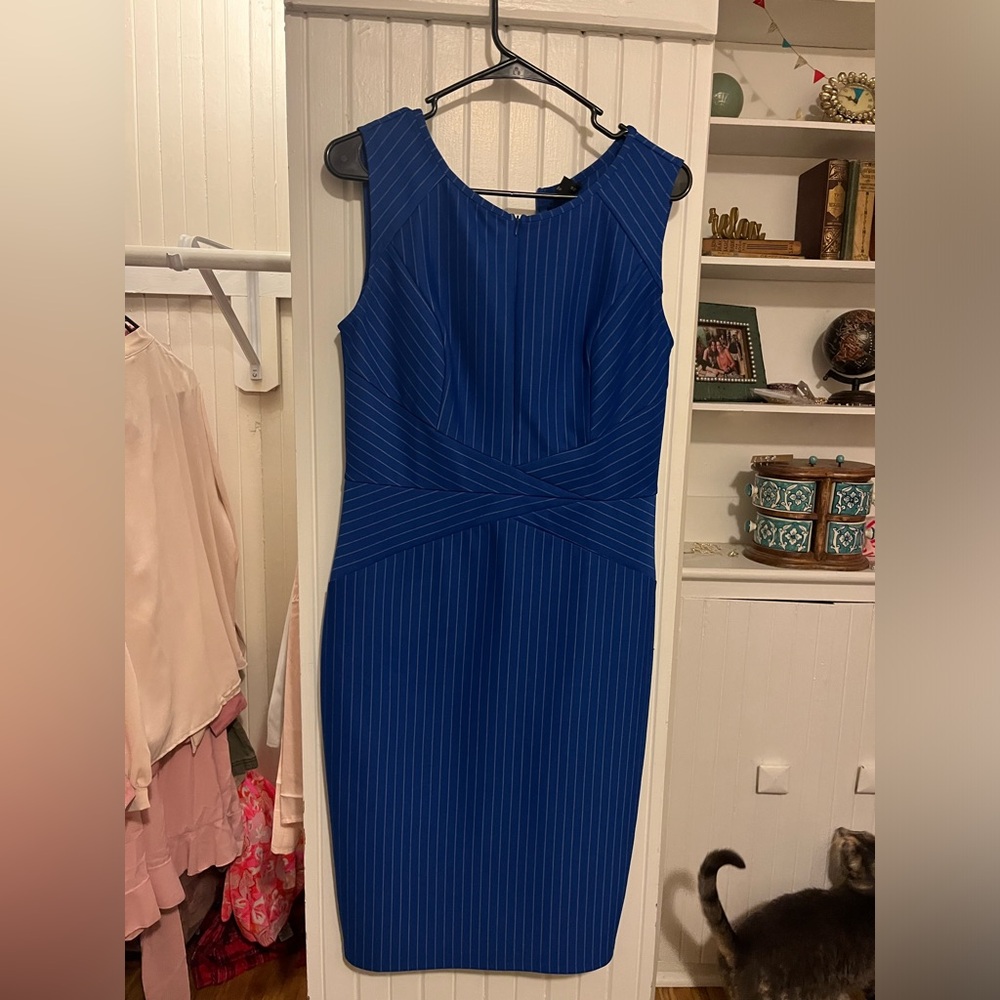 Blue dress with white stripes - Picture 3 of 3